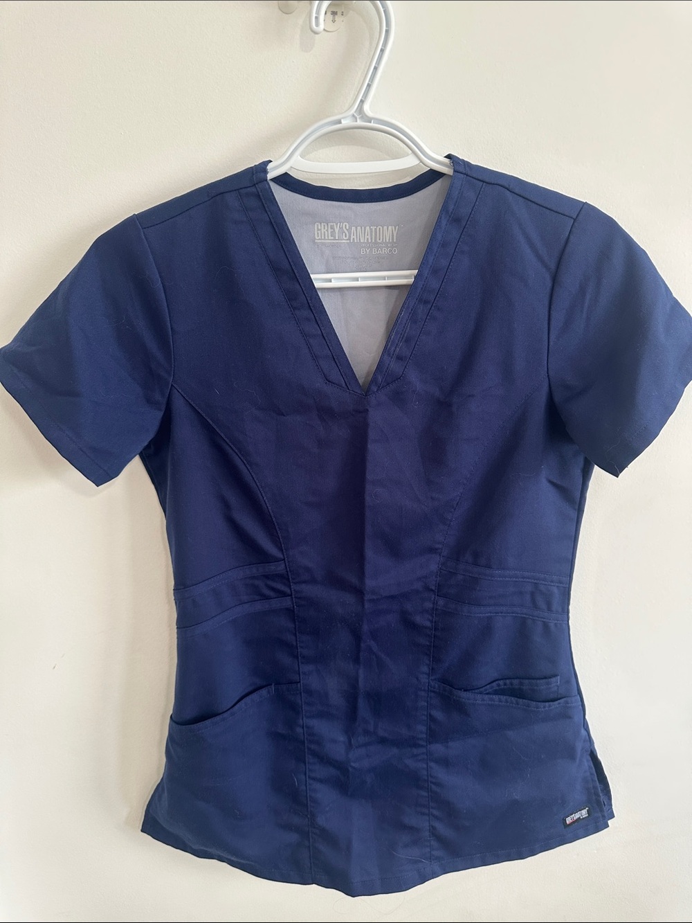 Grey's Anatomy Women's V-Neck Scrub Top in Navy